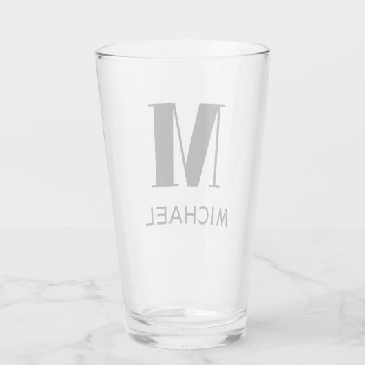 Persoonlijk naam monogram geschenkglas glas (Achterkant)