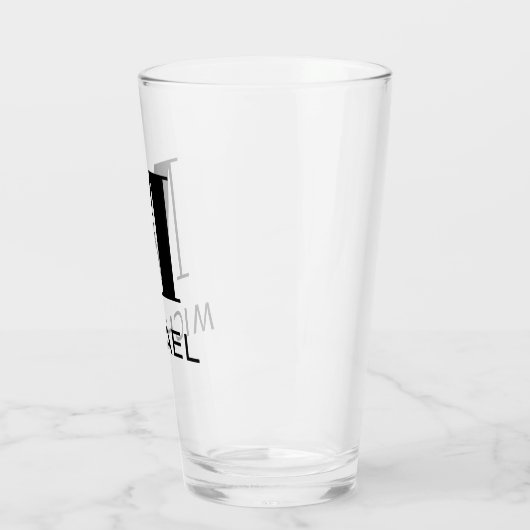 Persoonlijk naam monogram geschenkglas glas (Links)