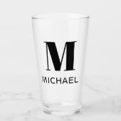 Persoonlijk naam monogram geschenkglas glas (Voorkant)