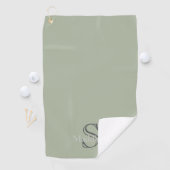 Persoonlijk Naam Monogram Olijfgroen Zwart Golfhanddoek (Insitu)