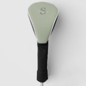 Persoonlijk Naam Monogram Olijfgroen Zwart Golfheadcover (Voorkant)