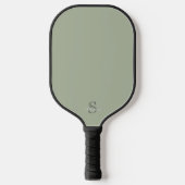 Persoonlijk Naam Monogram Olijfgroen Zwart Pickleball Paddle (Voorkant)