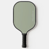 Persoonlijk Naam Monogram Olijfgroen Zwart Pickleball Paddle (Achterkant)