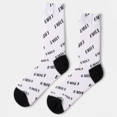 Persoonlijk Naam Monogram Patroon Sokken (Links)