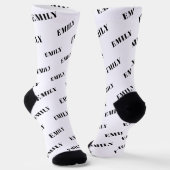 Persoonlijk Naam Monogram Patroon Sokken (Gebogen)