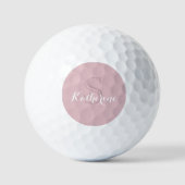 Persoonlijk Naam Monogram Stof Roze Golfballen (Voorkant)