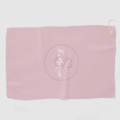 Persoonlijk Naam Monogram Stof Roze Golfhanddoek (Horizontaal)