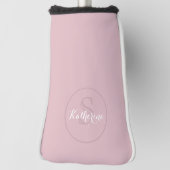 Persoonlijk Naam Monogram Stof Roze Golfheadcover (Draai 90)