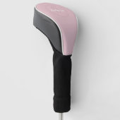 Persoonlijk Naam Monogram Stof Roze Golfheadcover (Schuin)