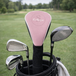 Persoonlijk Naam Monogram Stof Roze Golfheadcover