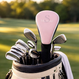 Persoonlijk Naam Monogram Stof Roze Golfheadcover