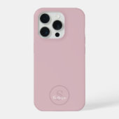 Persoonlijk Naam Monogram Stof Roze iPhone Hoesje (Achterkant)