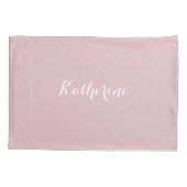 Persoonlijk Naam Monogram Stof Roze Kussensloop (Achterkant)
