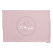 Persoonlijk Naam Monogram Stof Roze Kussensloop (Voorkant)