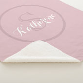 Persoonlijk Naam Monogram Stof Roze Sherpa Deken (3/4)