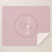 Persoonlijk Naam Monogram Stof Roze Sherpa Deken (Voorkant (horizontaal))