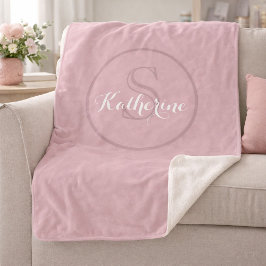 Persoonlijk Naam Monogram Stof Roze Sherpa Deken