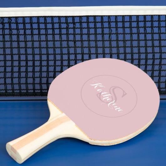 Persoonlijk Naam Monogram Stof Roze Tafeltennisbatje (Insitu)