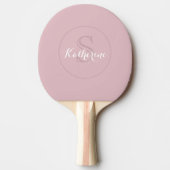 Persoonlijk Naam Monogram Stof Roze Tafeltennisbatje (Voorkant)