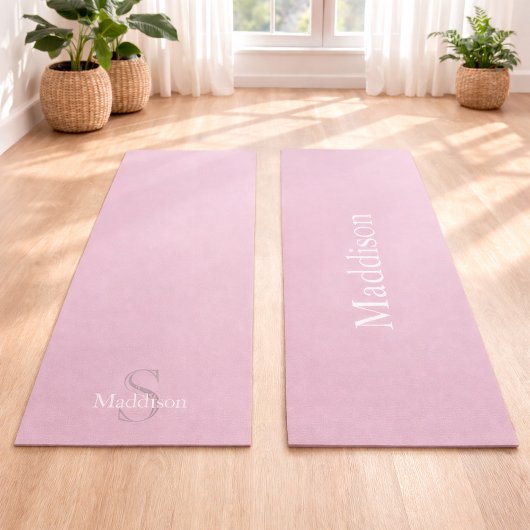 Persoonlijk Naam Monogram Stof Roze Yogamat