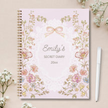 Persoonlijk naam mooi vintage bloemendagboek