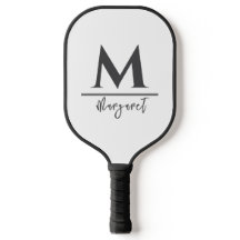 Persoonlijk naam pickleballpaddle zwart wit