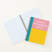 Persoonlijk naam ruitjespapier roze notitieboek (Binnen)