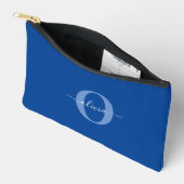 Persoonlijk naam schrift met initialen Blauw Wit Etui (Open)