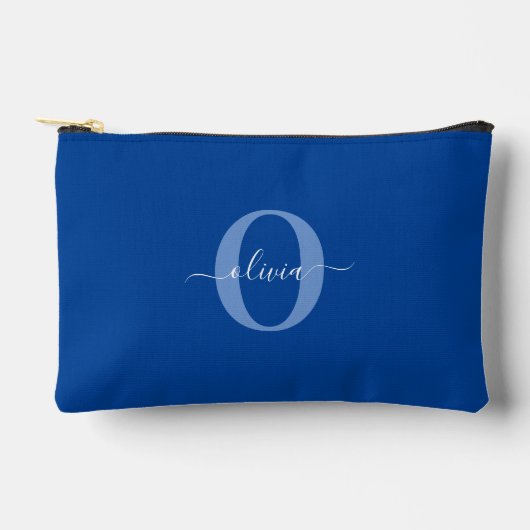 Persoonlijk naam schrift met initialen Blauw Wit Etui (Voorkant)