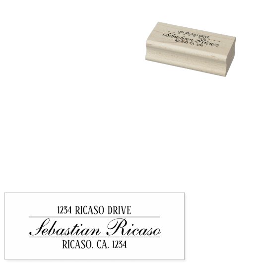 Persoonlijk naamadres rubberstempel (Gestempeld)