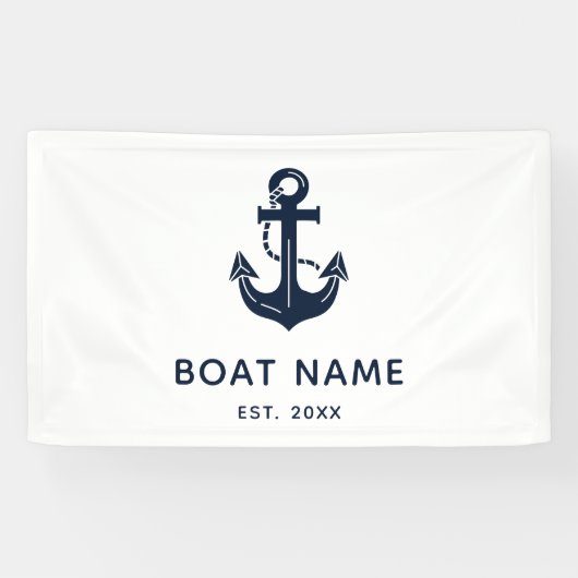 Persoonlijk Naamanker Bootsnaam Spandoek (Horizontaal)