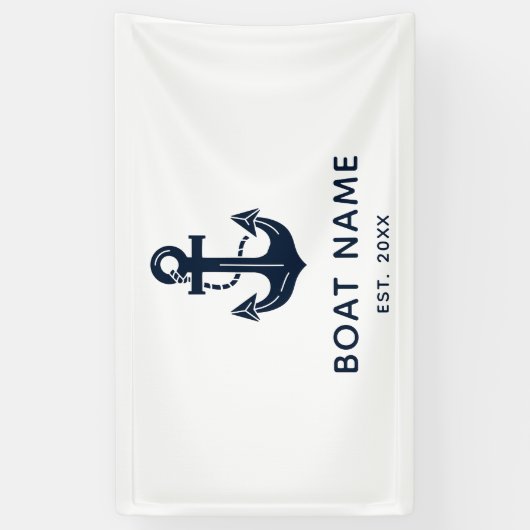 Persoonlijk Naamanker Bootsnaam Spandoek (Verticaal)