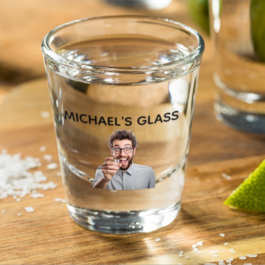 Persoonlijk naammonogram foto cadeau shot glas