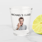 Persoonlijk naammonogram foto cadeau shot glas (Voorkant)