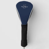 Persoonlijk naammonogram marineblauw zwart golfheadcover (Voorkant)