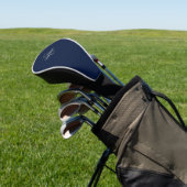 Persoonlijk naammonogram marineblauw zwart golfheadcover (Insitu)