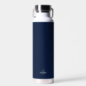 Persoonlijk naammonogram marineblauw zwart waterfles (Voorkant)