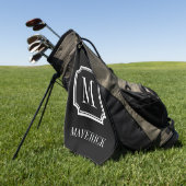 Persoonlijk naammonogram stijlvol zwart golfhanddoek (Groen)