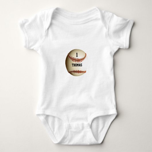 Persoonlijk naamnummer Baseball Romper (Voorkant)