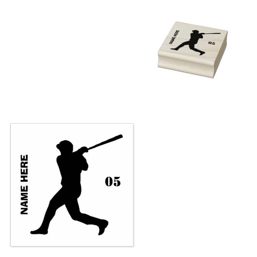 Persoonlijk naamnummer Baseball Rubberstempel (Gestempeld)