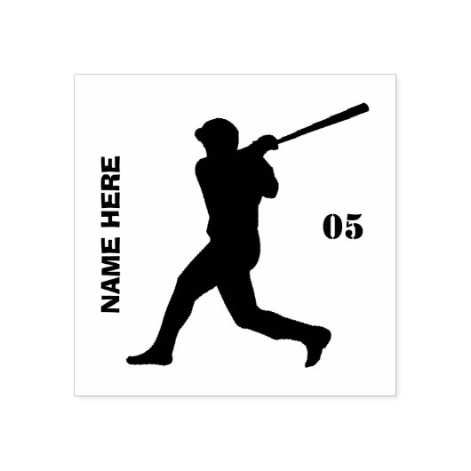 Persoonlijk naamnummer Baseball Rubberstempel (Afrduk)