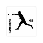 Persoonlijk naamnummer Baseball Rubberstempel (Afrduk)