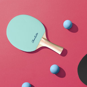 Persoonlijk naamscript Volledig bewerkbare kleuren Tafeltennisbatje