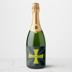 Persoonlijk namaak gouden Byzantijns christelijk k Sparkling Wijnetiket