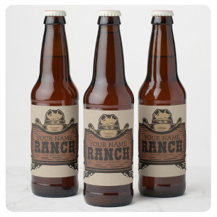 Persoonlijk NAME Cowboy Pistolen Western Ranch Bor Bier Etiket