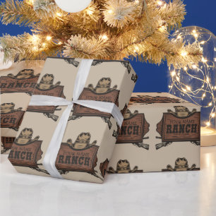 Persoonlijk NAME Cowboy Pistolen Western Ranch Bor Cadeaupapier