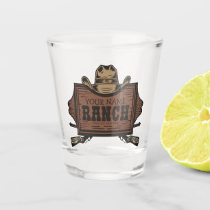 Persoonlijk NAME Cowboy Pistolen Western Ranch Bor Shot Glas