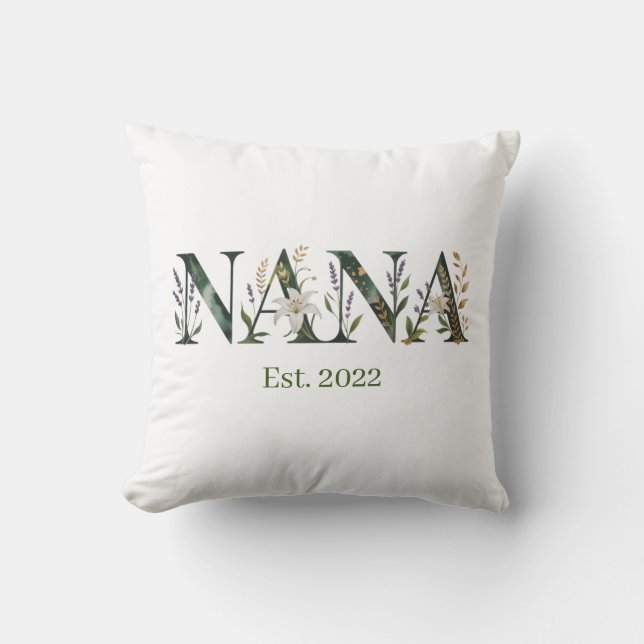 Persoonlijk Nana-est. jaar bloemig oma-cadeau Kussen (Voorkant)