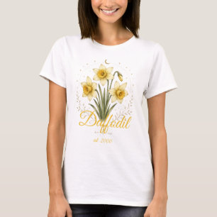 Persoonlijk Narcis Geboortebloem Naam T-shirt