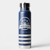 Persoonlijk Nautisch Scheepsstuurwiel Blauw Waterfles (Links)
